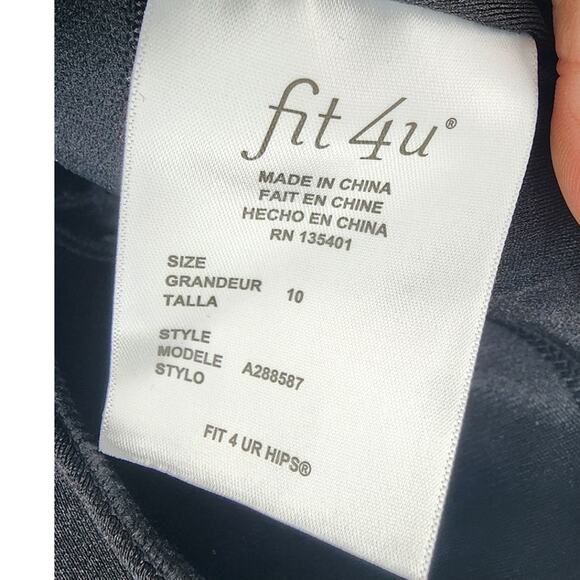 New NWT Fit 4 U UR Hips One Piece QVC Swim Romper Dress Size 10 Black - Picture 10 of 11